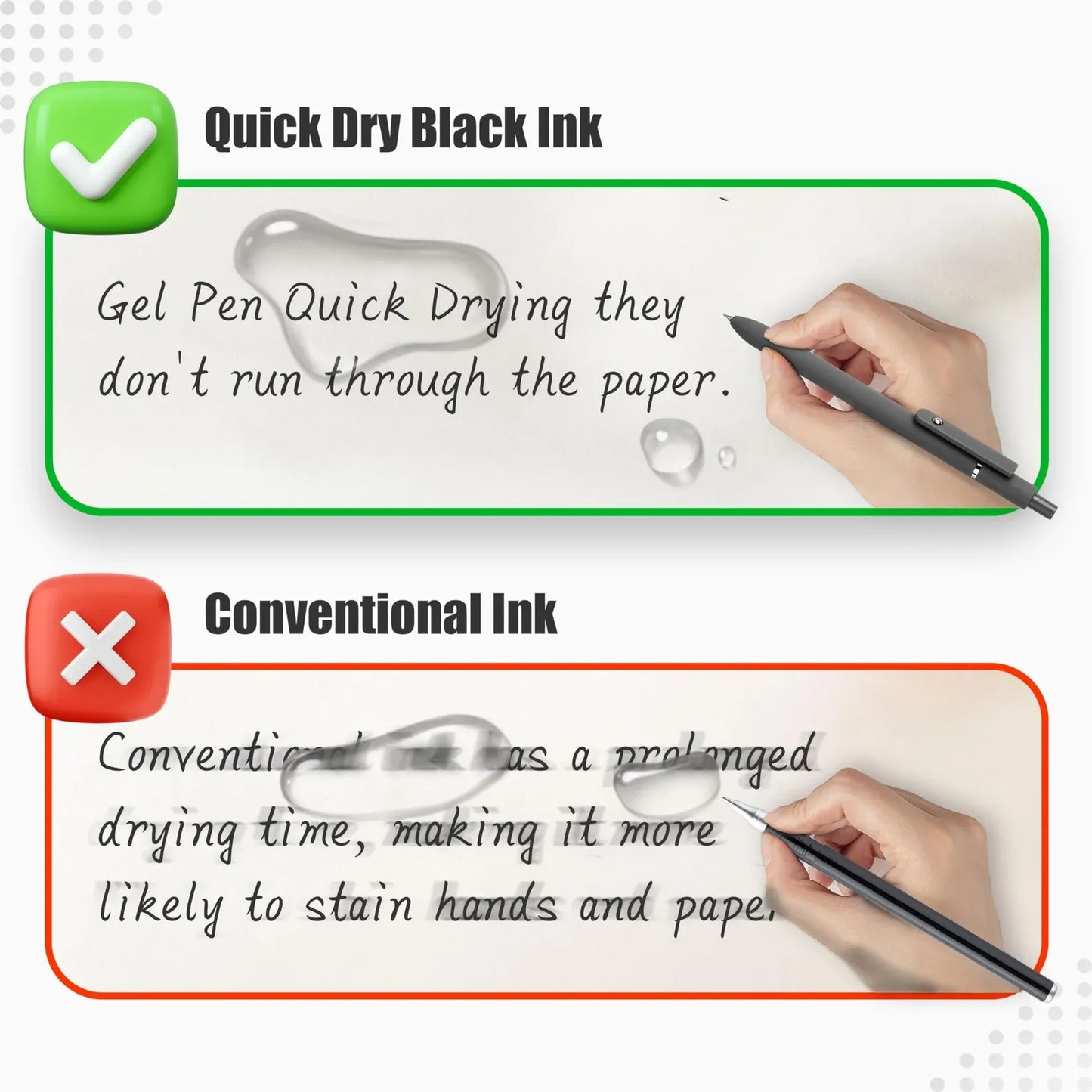 6-Pack Quick Dry Fine Point Gel Pens Set