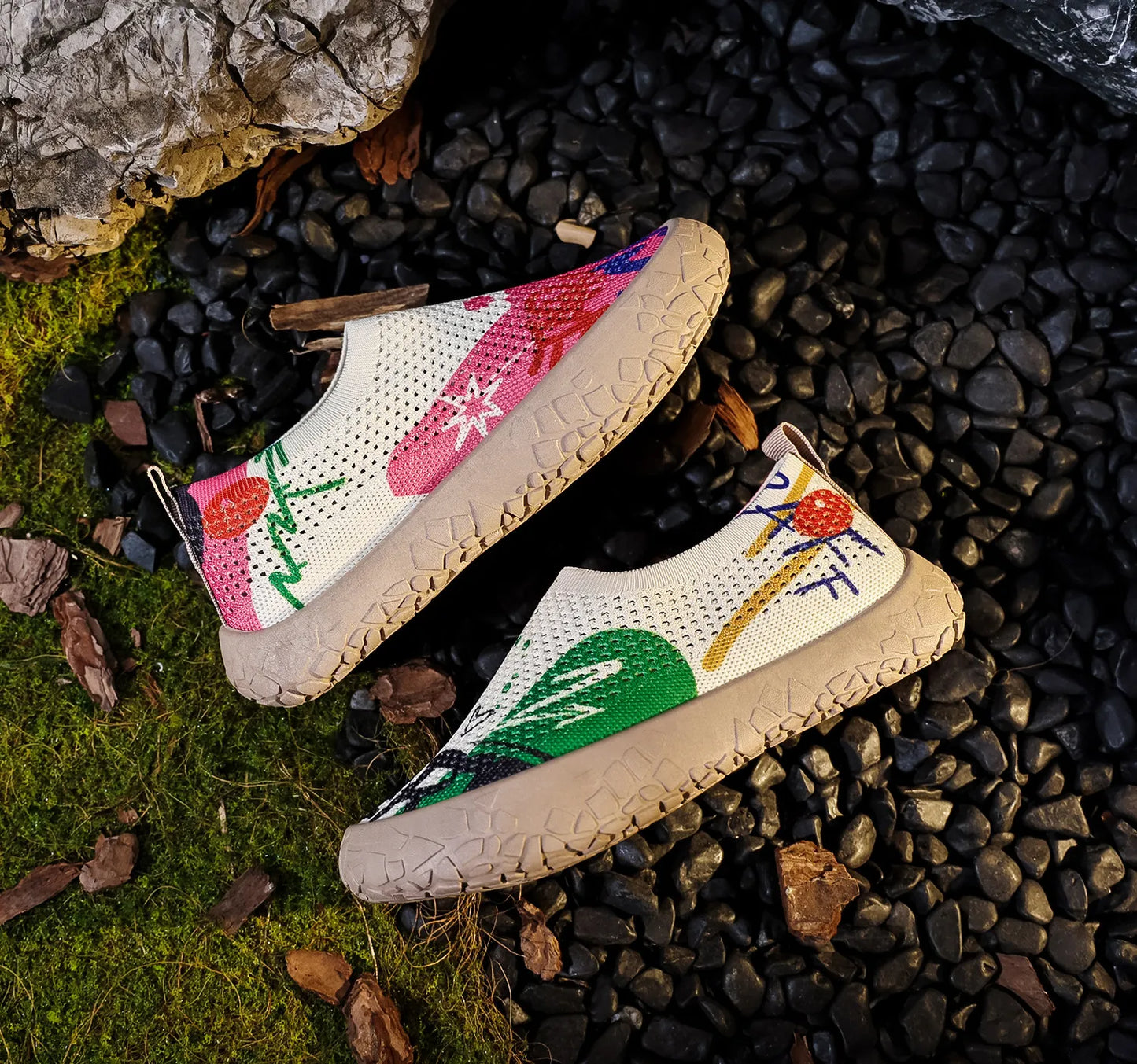 Women's Printed Knit Slip-On Shoes