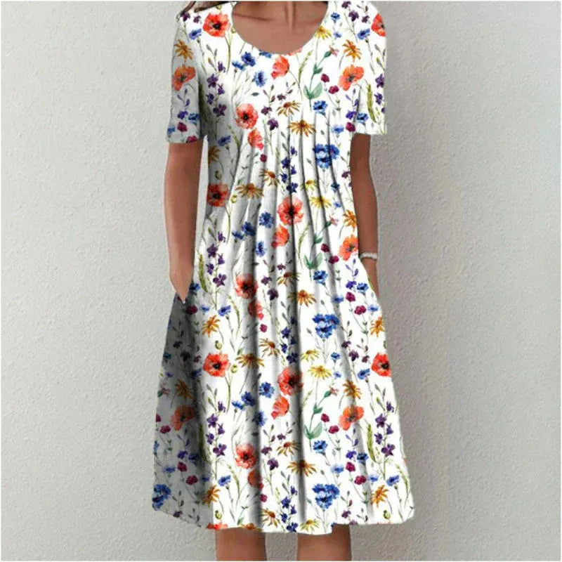Women's Floral Print Pocket Dress