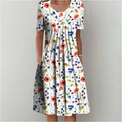 Women's Floral Print Pocket Dress