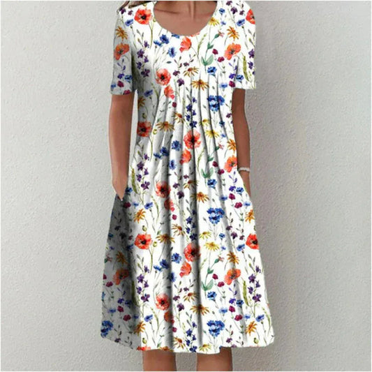 Women's Floral Print Pocket Dress