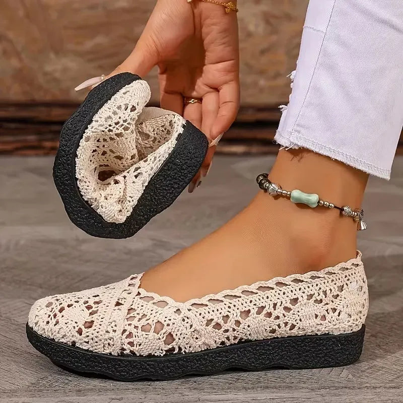 Women’s Breathable Lace Mesh Slip-On Flats