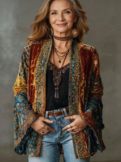 Women’s Boho Embroidered Kimono Cardigan