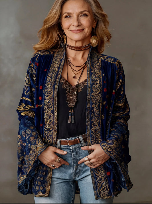Women’s Boho Embroidered Kimono Cardigan