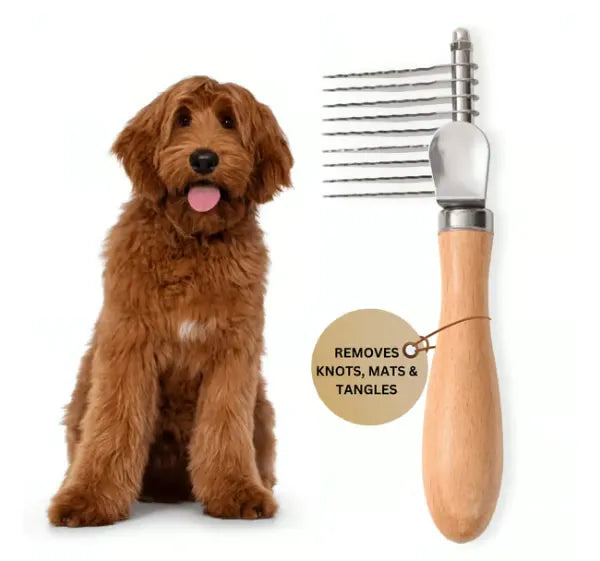 Dog Dematting Brush & Undercoat Rake for Tangles & Mats