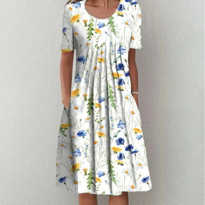 Women's Floral Print Pocket Dress
