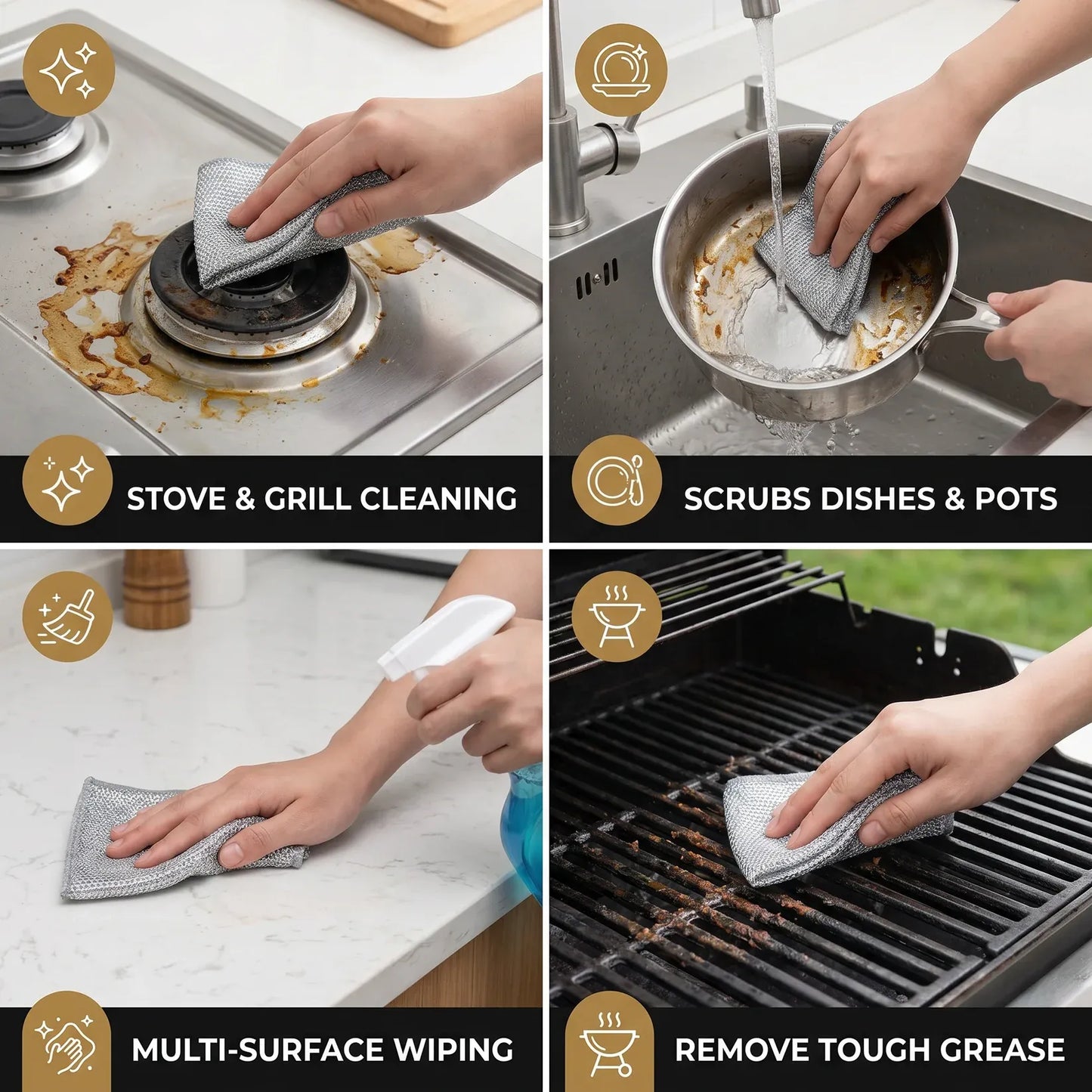Reusable Kitchen Scrub Cloths (20-Pack)