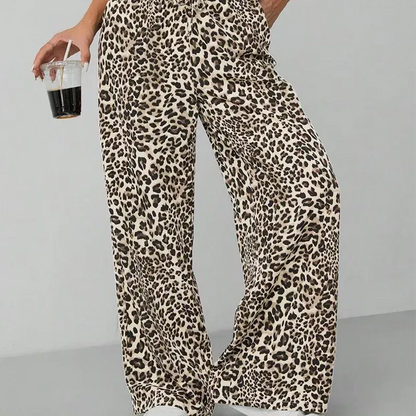 Women’s Leopard Print Wide-Leg Pants