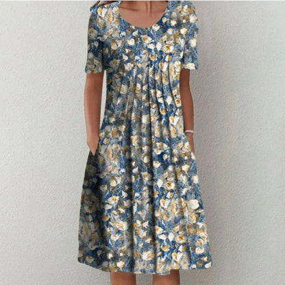 Women's Floral Print Pocket Dress