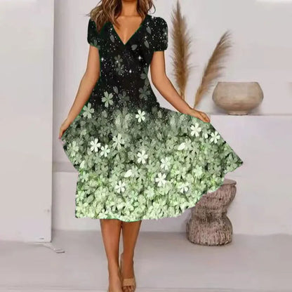 Women’s Floral V-Neck Midi Dress