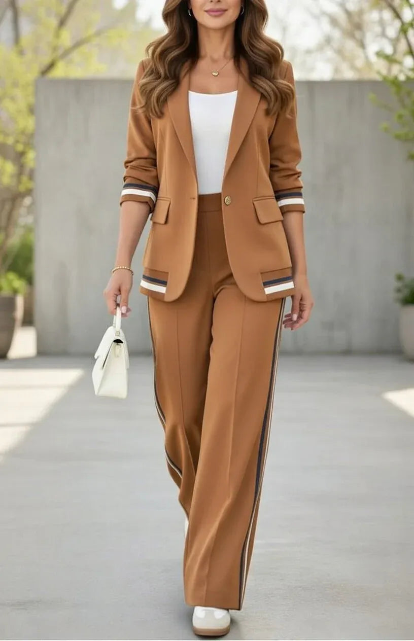 Women’s Tailored Blazer and Wide-Leg Pants Set