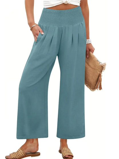 Women’s Smocked Waist Wide-Leg Pants