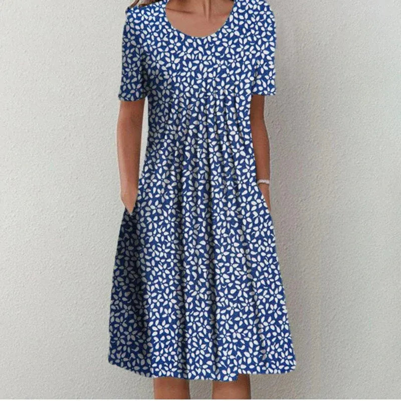 Women's Floral Print Pocket Dress