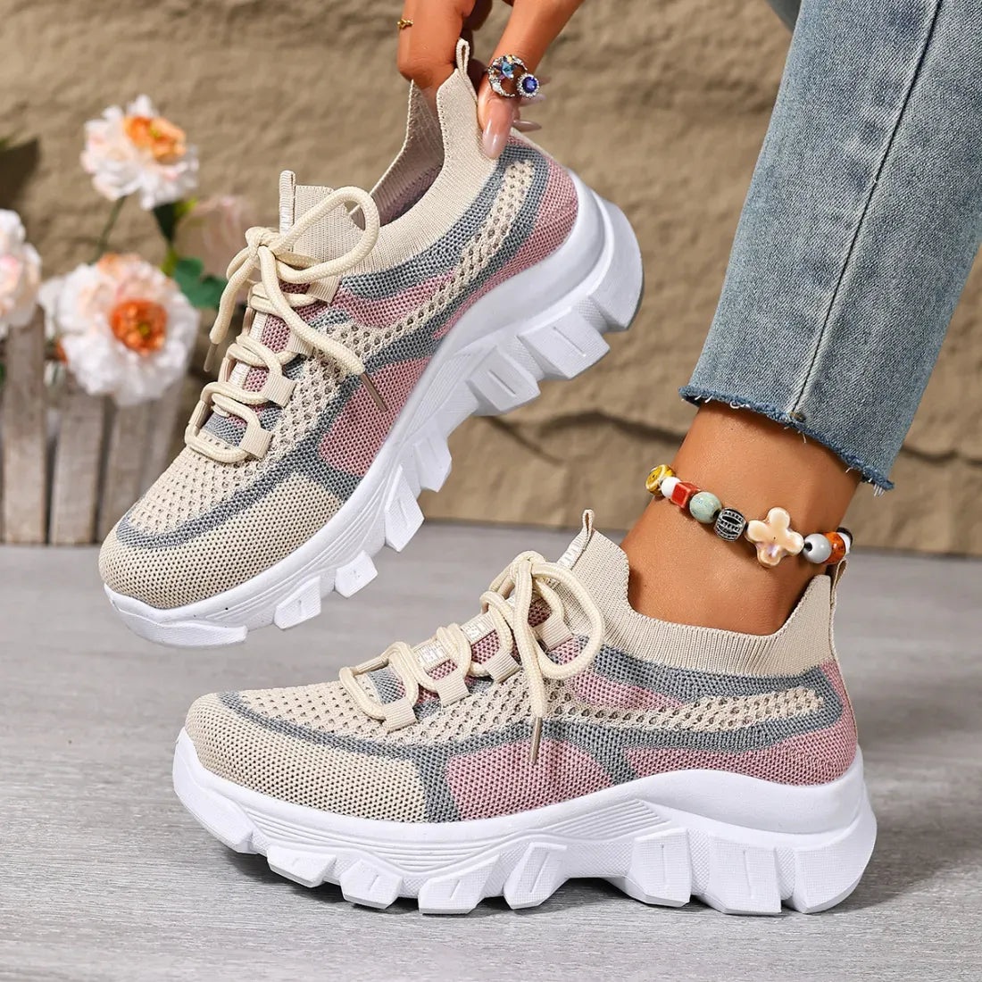 Women’s Breathable Chunky Sole Sneakers