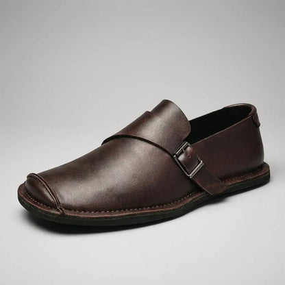 Men’s Leather-Look Buckle Loafers