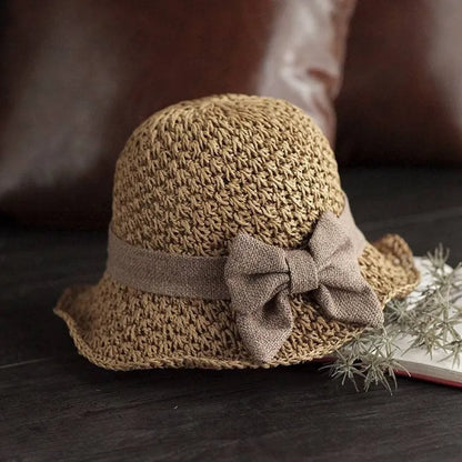 Women’s Straw Sun Hat with Bow Lightweight Breathable Summer Hat