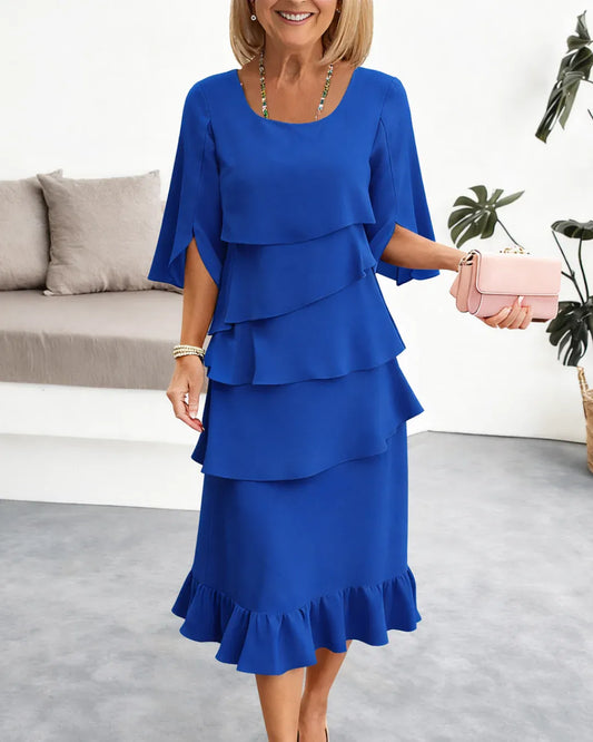 Women’s Elegant Ruffle Midi Dress