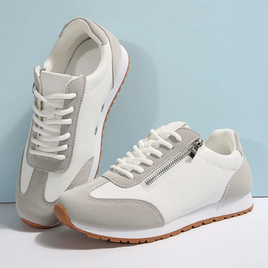 Lightweight Casual Zip Lace Sneakers
