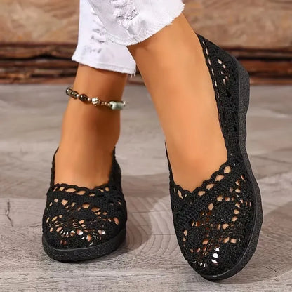 Women’s Breathable Lace Mesh Slip-On Flats