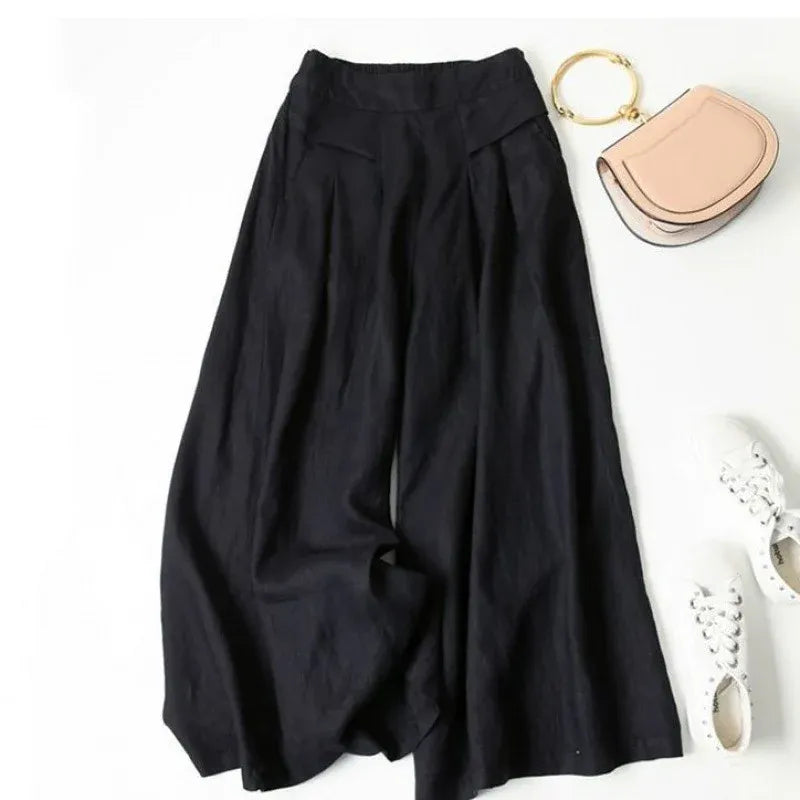 Women’s Linen-Blend Wide-Leg Pants