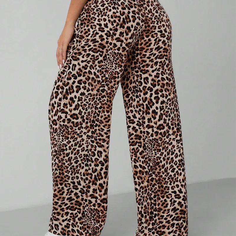 Women’s Leopard Print Wide-Leg Pants