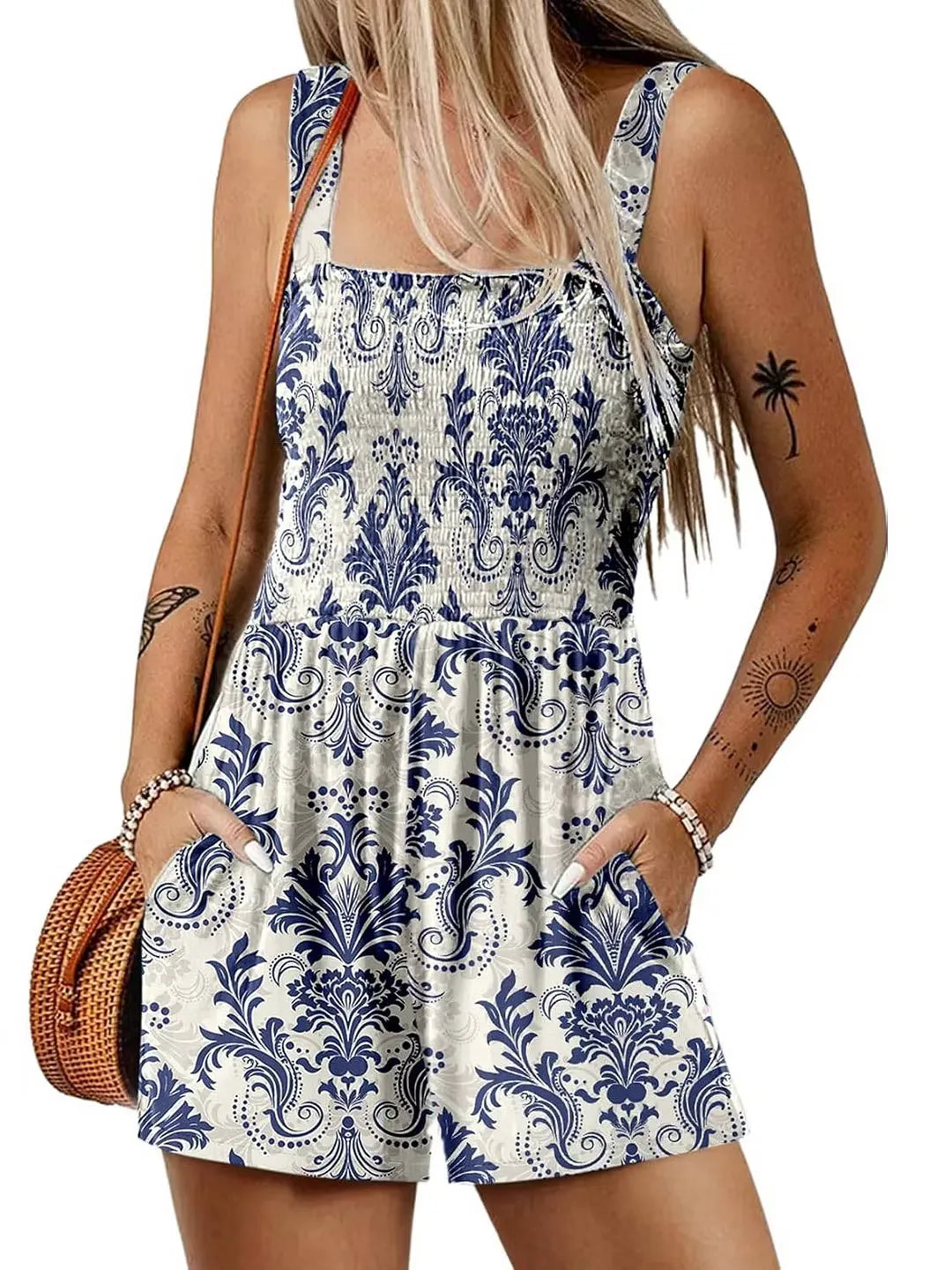 Women’s Smocked Floral Summer Romper