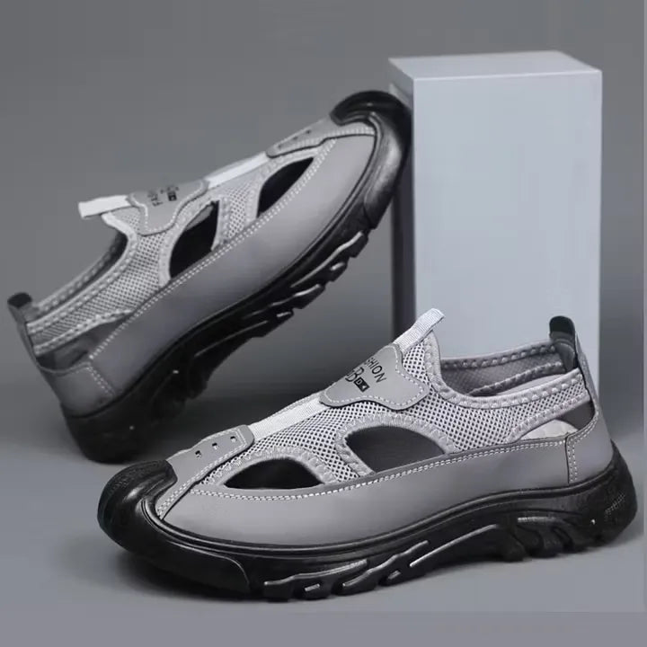 Men's Breathable Mesh Closed-Toe Sport Sandals