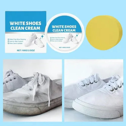 White Shoe Cleaning Cream with Sponge