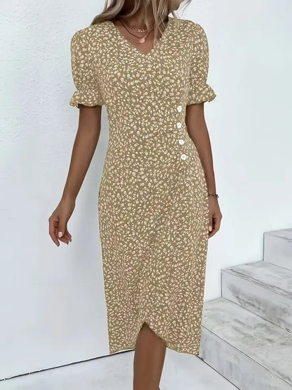 Women's Floral V-Neck Wrap Dress