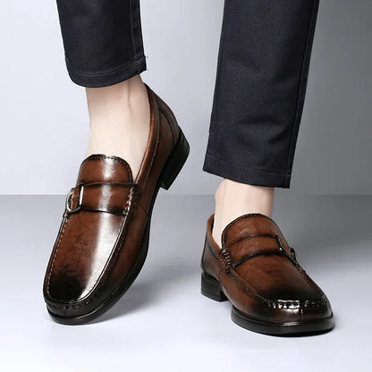 Men’s Buckle Accent Slip-On Dress Loafers