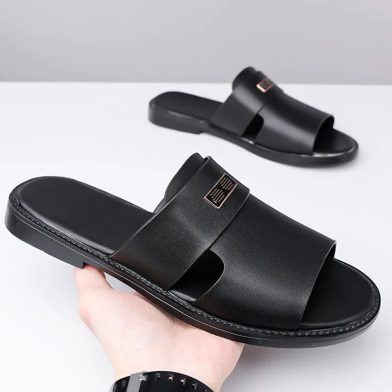 Men’s Cross-Strap Open-Toe Slide Sandals