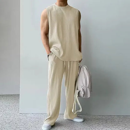Men's Sleeveless Ribbed Lounge Set