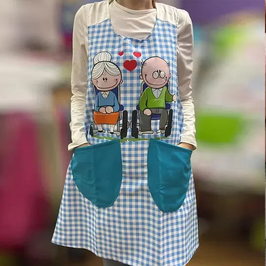 Women's Printed Cross Back Apron