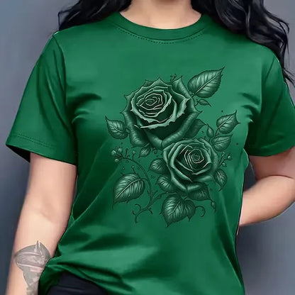 Women's Rose Graphic Crewneck T-Shirt