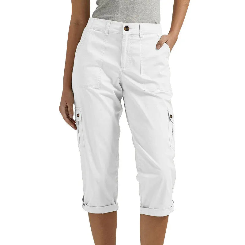 Women’s Stretch Multi-Pocket Capri Cargo Pants