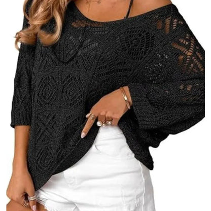 Women’s Openwork Crochet Knit Top