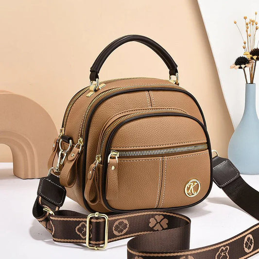 Women’s Classic Multi-Compartment PU Leather Crossbody Bag