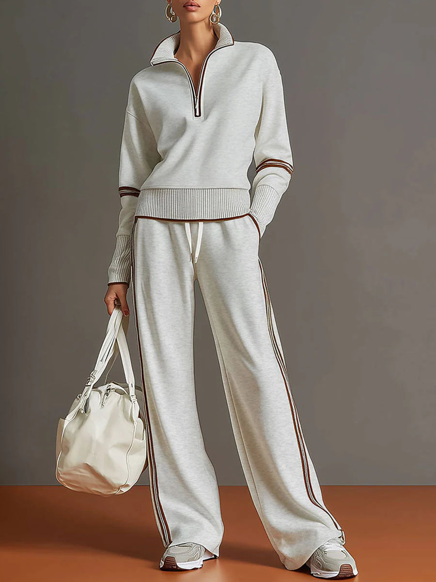 Women's Quarter-Zip Knit Lounge Set