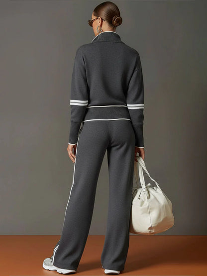 Women's Quarter-Zip Knit Lounge Set