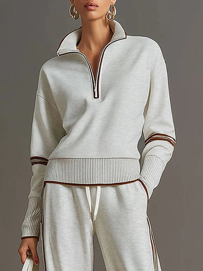 Women's Quarter-Zip Knit Lounge Set