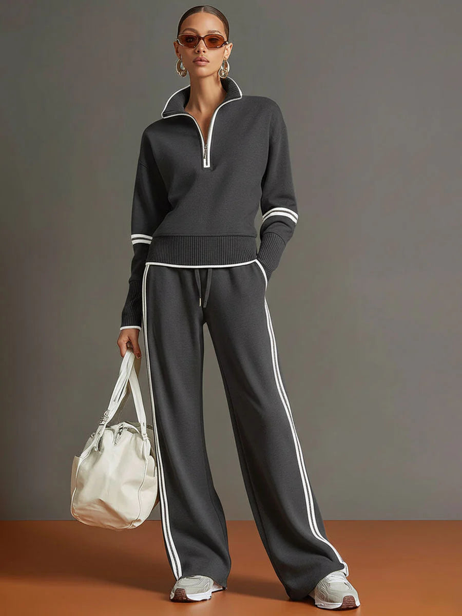 Women's Quarter-Zip Knit Lounge Set