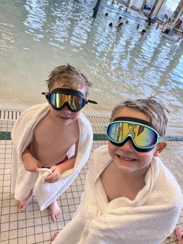 Clip-On Swim Goggles with Adjustable Strap