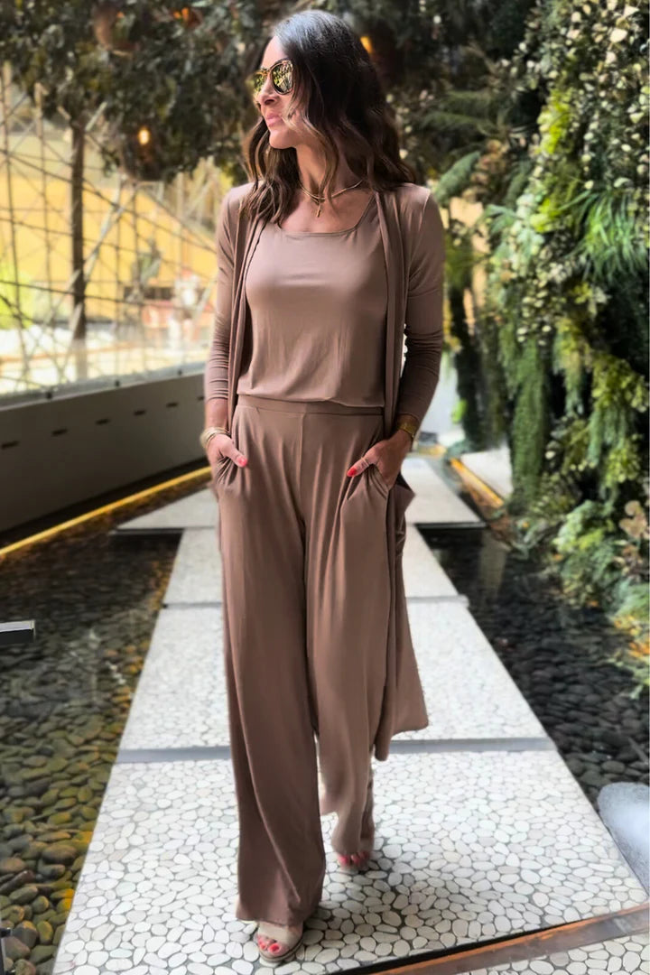 Women’s Relaxed Knit Lounge Set with Cardigan