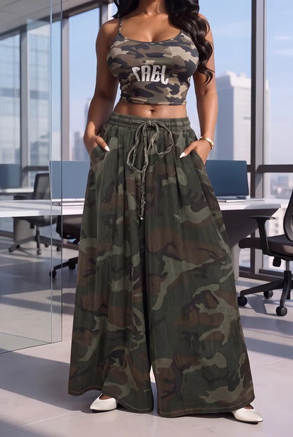 Women’s Wide-Leg Drawstring Waist Pants