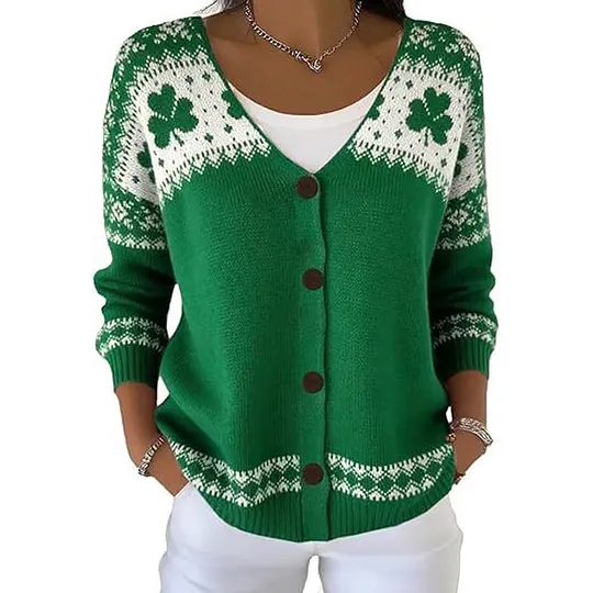 Women's V-Neck Button-Front Cardigan