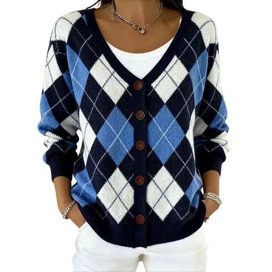 Women's V-Neck Button-Front Cardigan