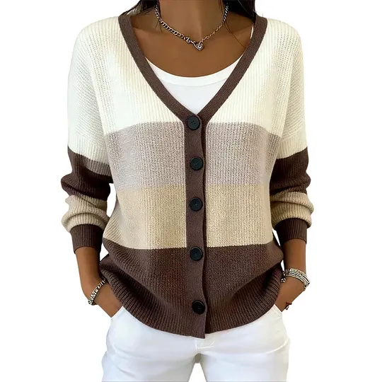Women's V-Neck Button-Front Cardigan