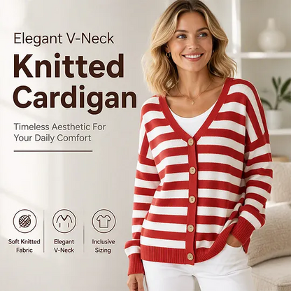 Women's V-Neck Button-Front Cardigan