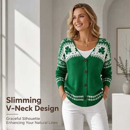 Women's V-Neck Button-Front Cardigan