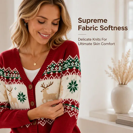 Women's V-Neck Button-Front Cardigan